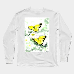 Yellow Butterflies Long Sleeve T-Shirt